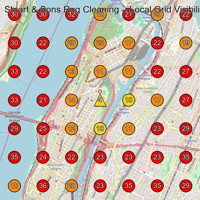 Stuart & Sons Rug Cleaning GeoGrid visibility map for Carpet Cleaning Service in Bronx